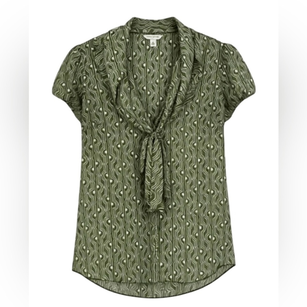 Banana Republic Olive Patterned Blouse